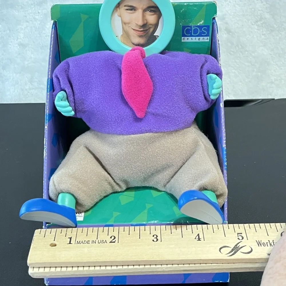 Novelty Body Plush Picture Frame BUDDY BEAN Businessman Flexo-Beans Vintage 2000